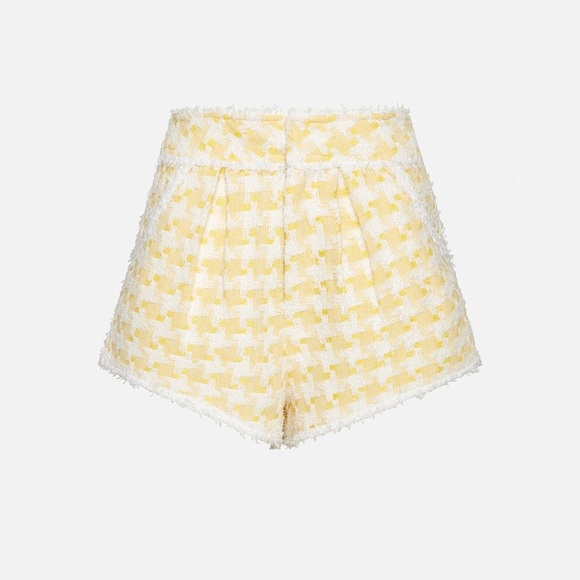 NWT Retrofete Adri Short in Yellow & White ($345) - Size Large - Picture 2 of 7